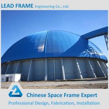 customized light type space frame steel storage shed for dome coal yard