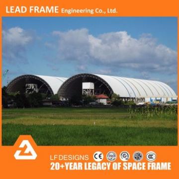 arched roof space frame prefab shed
