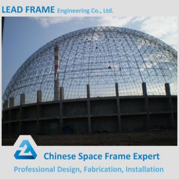low cost steel space frame for limestone storage domes