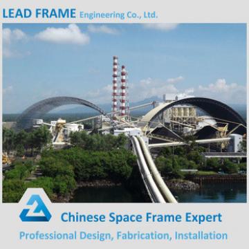 Galvanized space frame for coal storage yard