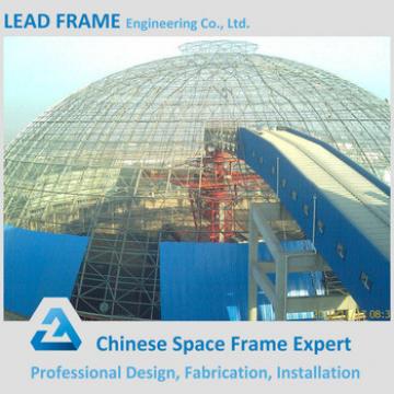 Prefab space frame coal storage steel dome structure