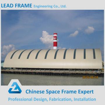 Space frame wind resistant canopy for coal power plant