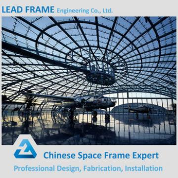 Light weight space frame steel roof structure for aircraft hangar