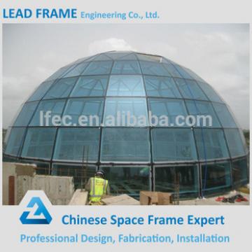 Solid glass roof dome steel structure building