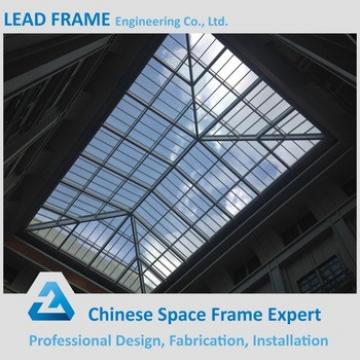Galvanized And Painted Steel Frame Structure Glass Atrium Roof